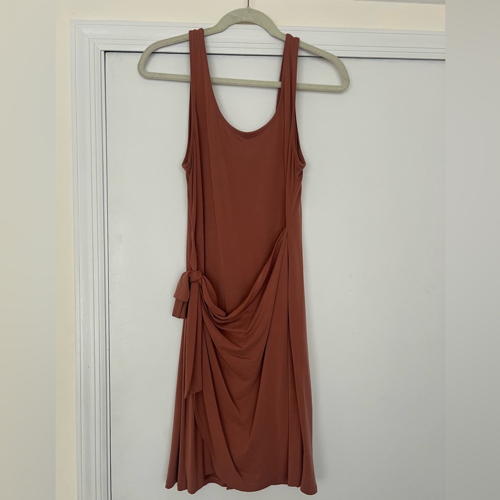 Dusty Rose Faux Wrap Mini Dress